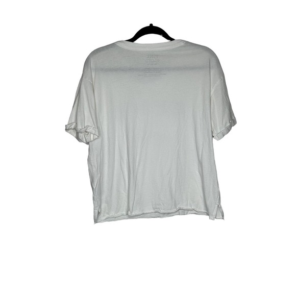 American Eagle Womens White Pink Floyd Dark Side Of the Moon Cropped Shirt Sz M - Picture 4 of 6